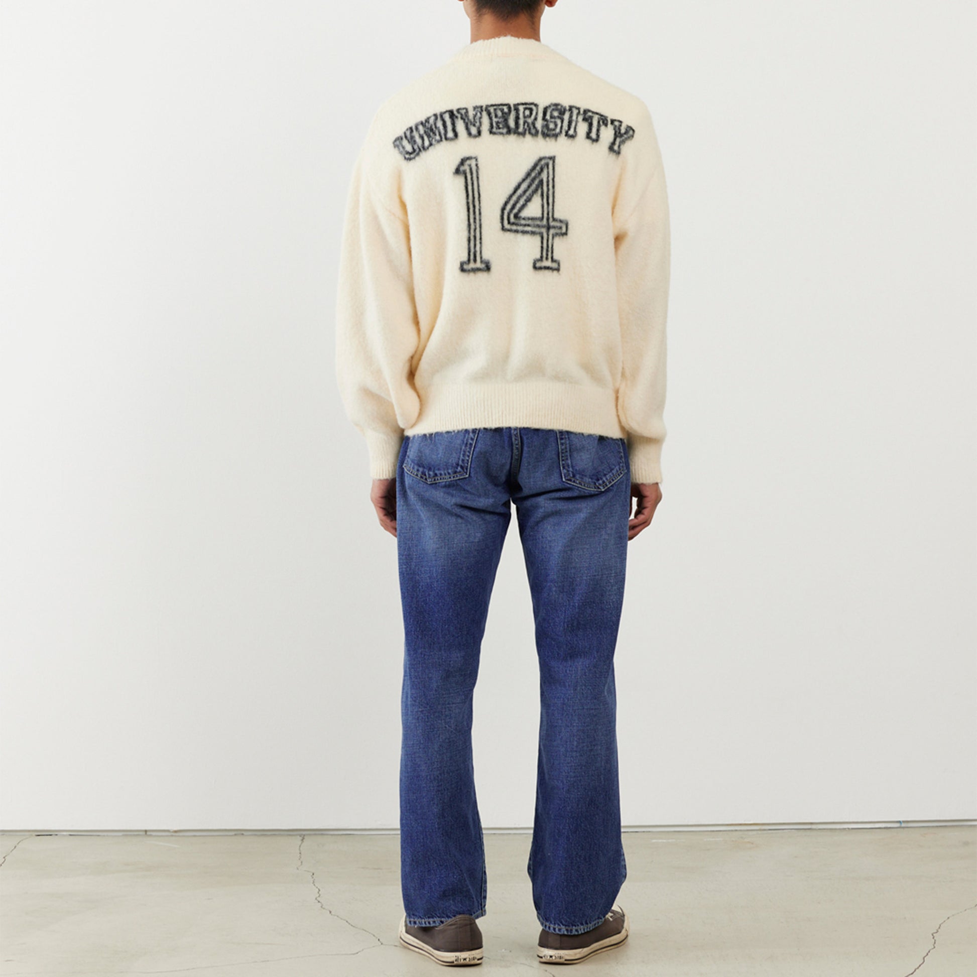 Brushed knit cardigan (numbering 14)