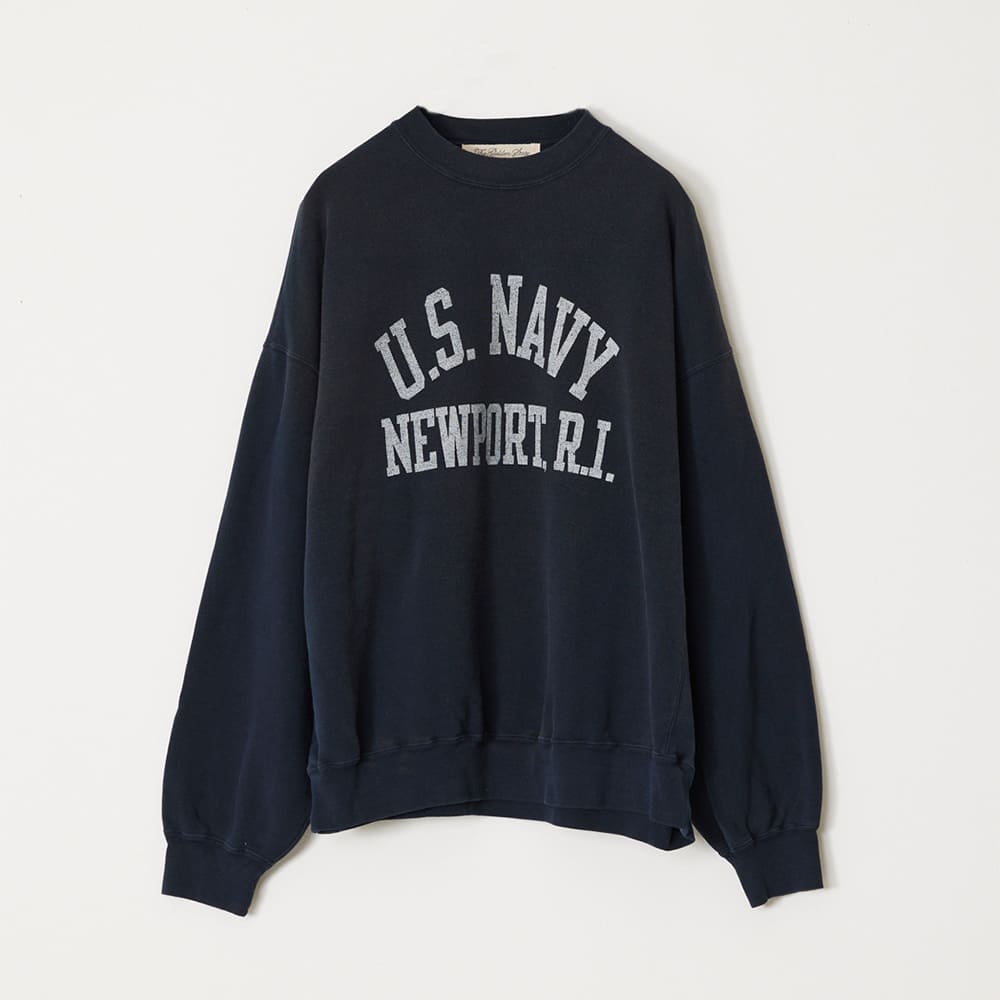 SP加⼯3⾶び裏⽑クルー(U.S. NAVY)日焼け&ペンキ加工