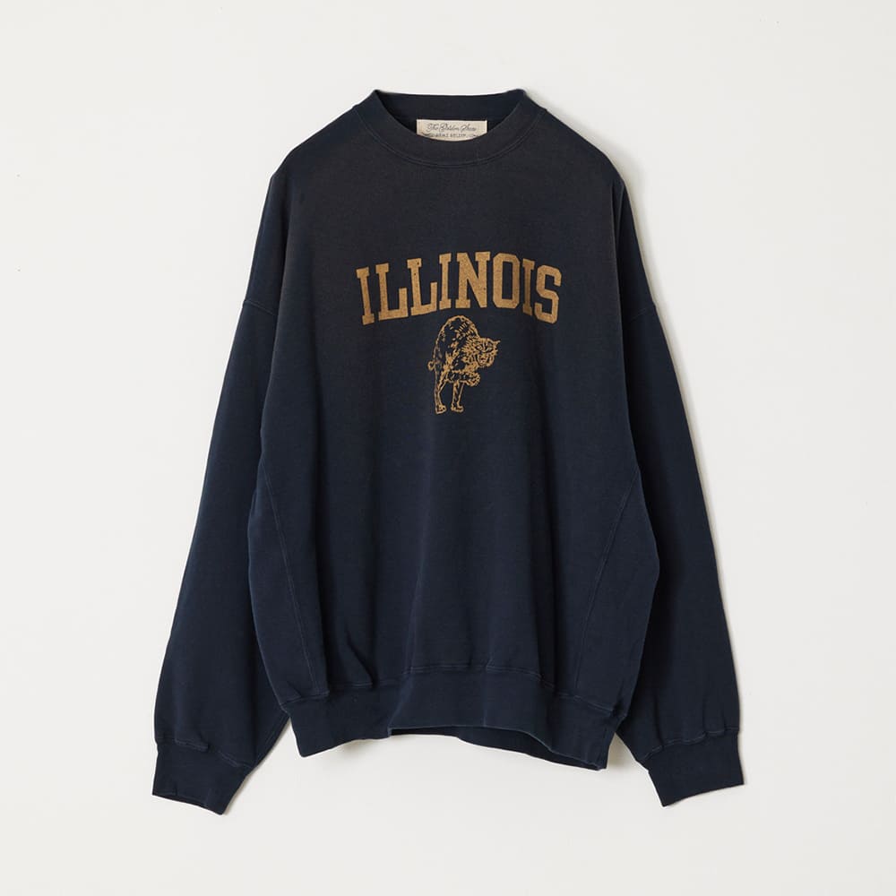 SP加⼯3⾶び裏⽑クルー(ILLINOIS)日焼け&ペンキ加工