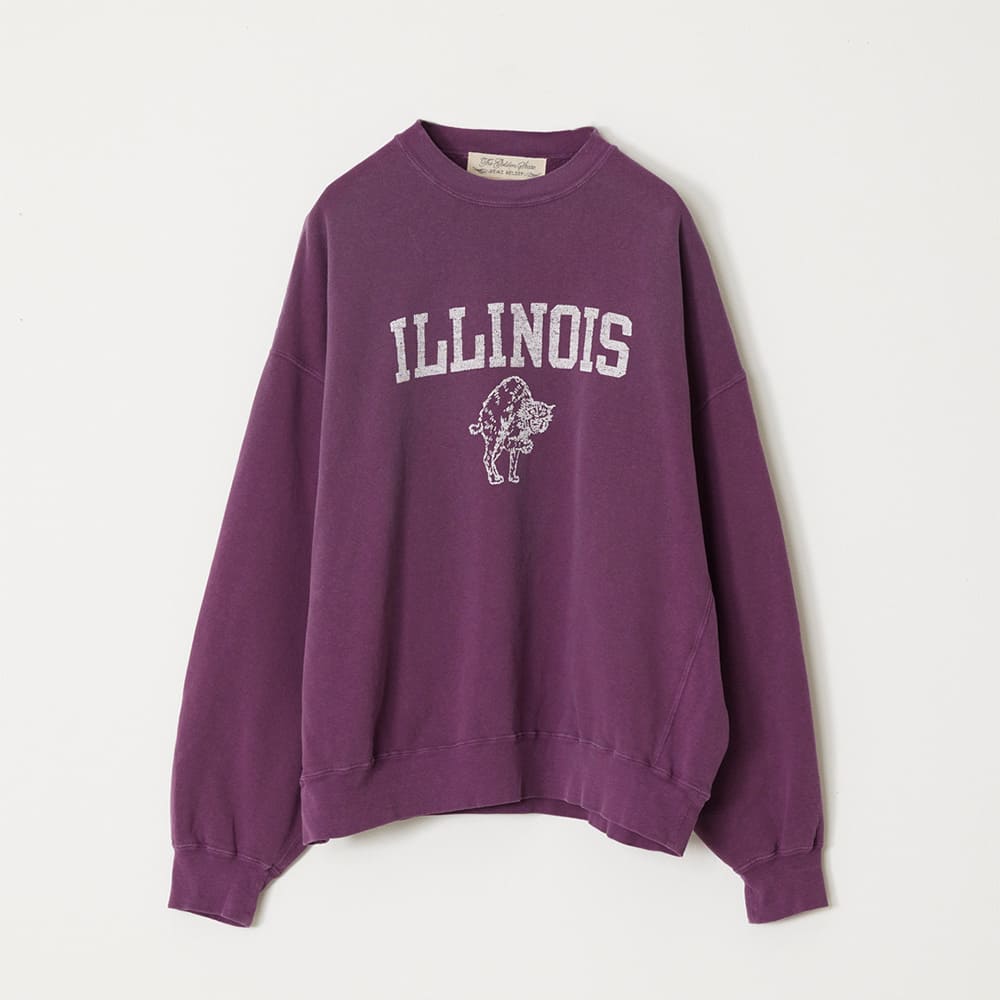 SP加⼯3⾶び裏⽑クルー(ILLINOIS)日焼け&ペンキ加工