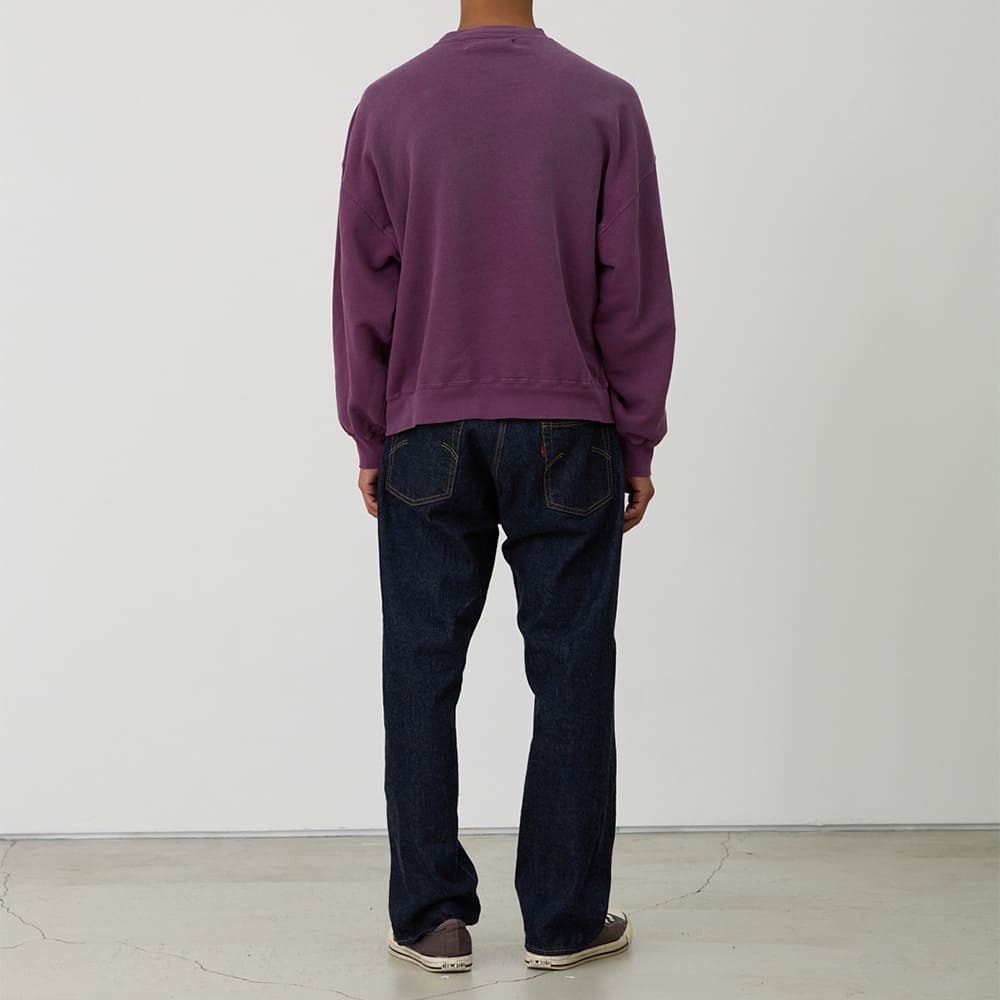 SP加⼯3⾶び裏⽑クルー(ILLINOIS)日焼け&ペンキ加工