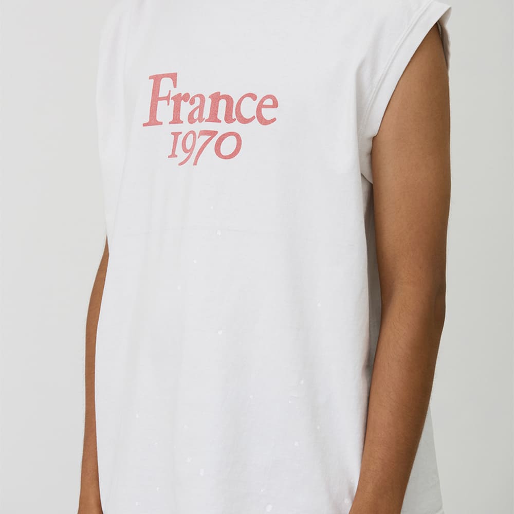 SP加⼯14/-天竺N/S-T(France1970)日焼け&ペンキ