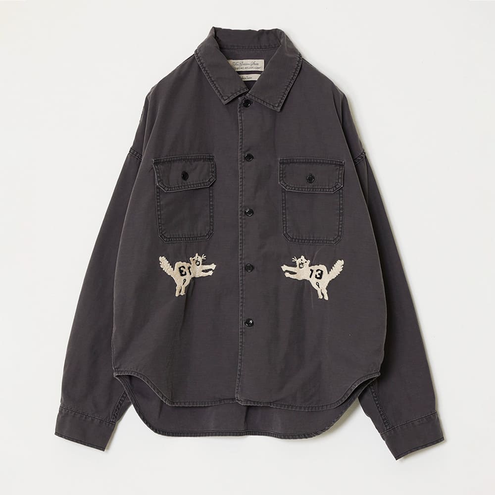 WIDE MILITARY SHIRT (embroidery: tiger)