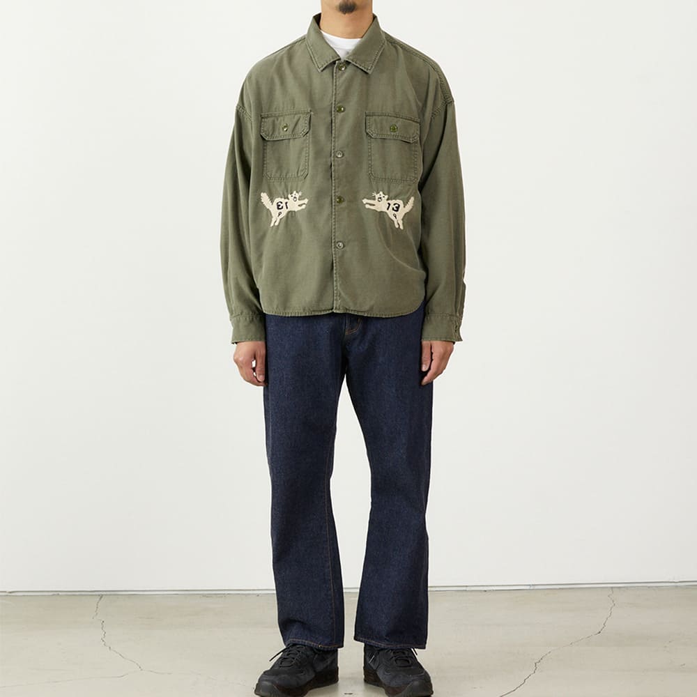 WIDE MILITARY SHIRT (embroidery: tiger)