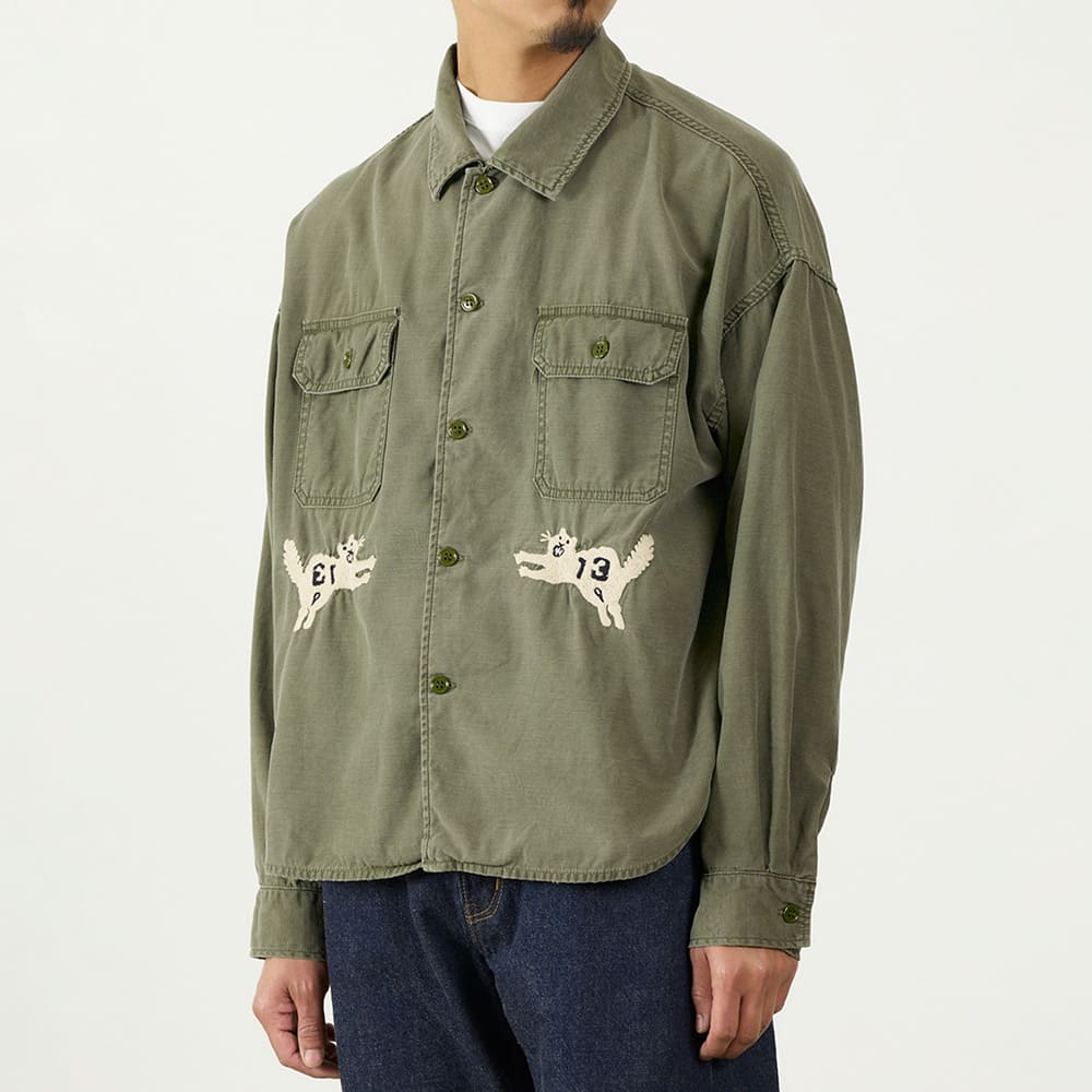 WIDE MILITARY SHIRT (embroidery: tiger)