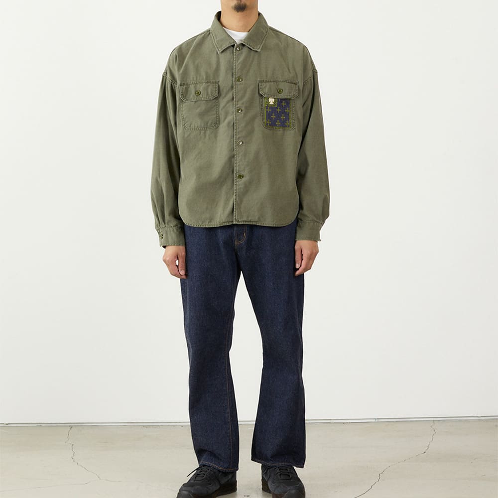 WIDE MILITARY SHIRT(刺繍:JAPAN)