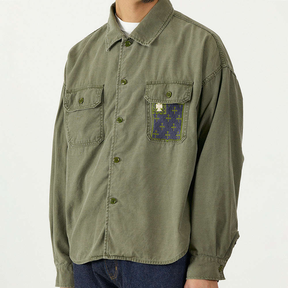 WIDE MILITARY SHIRT(刺繍:JAPAN)