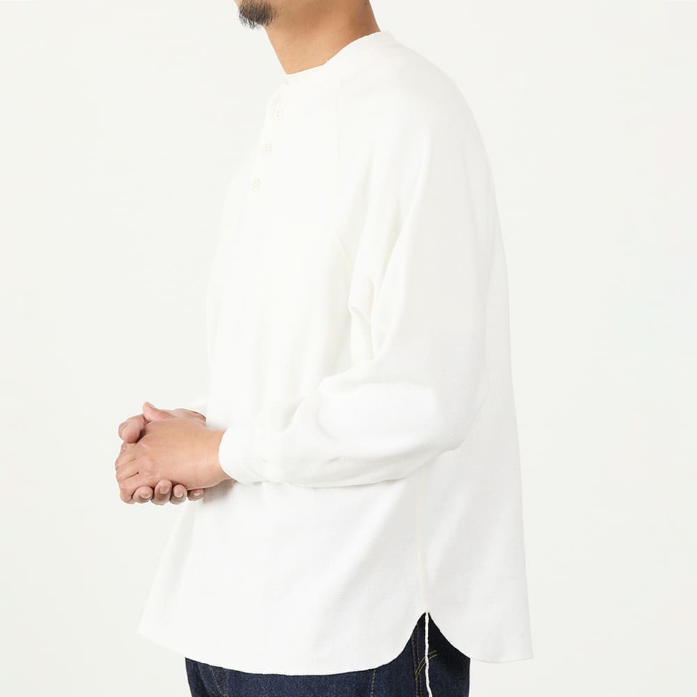 WタックヘンリーネックロンT