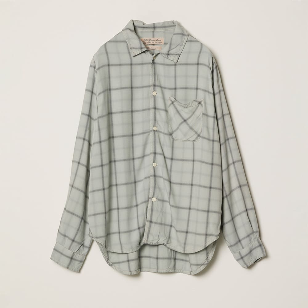 레이온 트윌 체크 셔츠