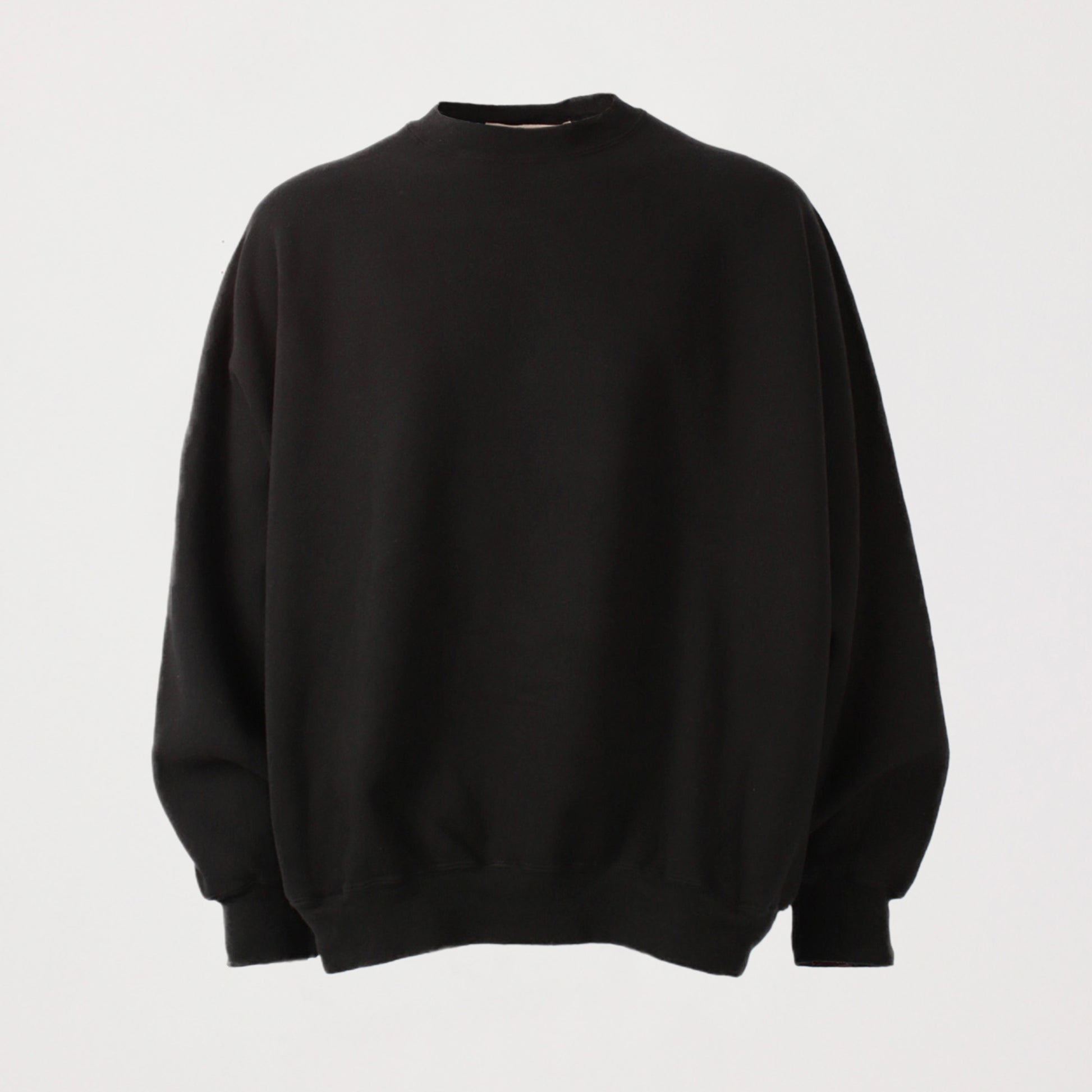 Non-stress brushed fleece crew