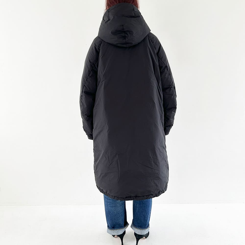 Ultralight nylon outdoor down long JKT hoodie