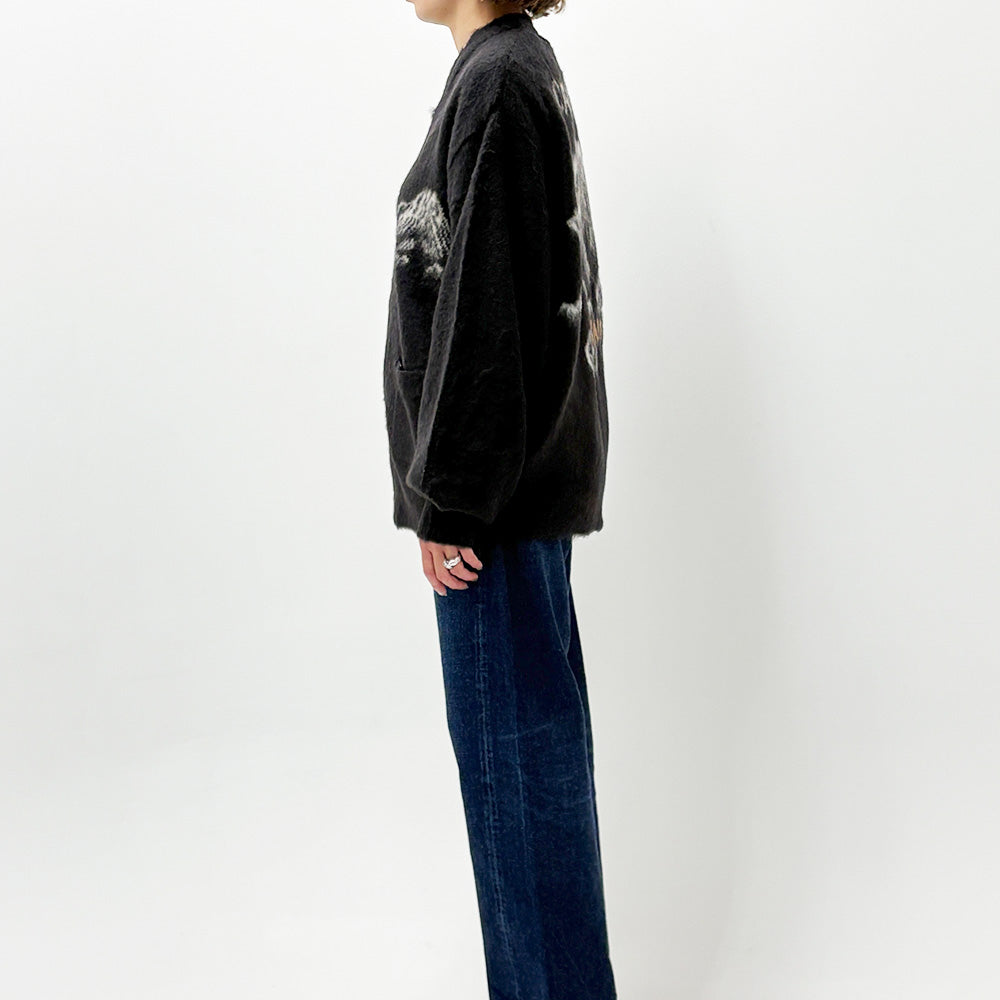 起毛ニットカーデ(スカ柄)