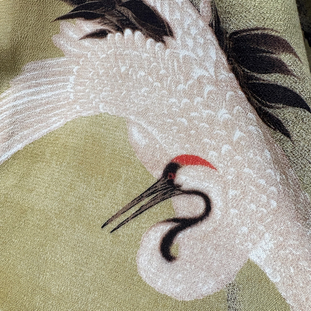 Crane print aloha shirt