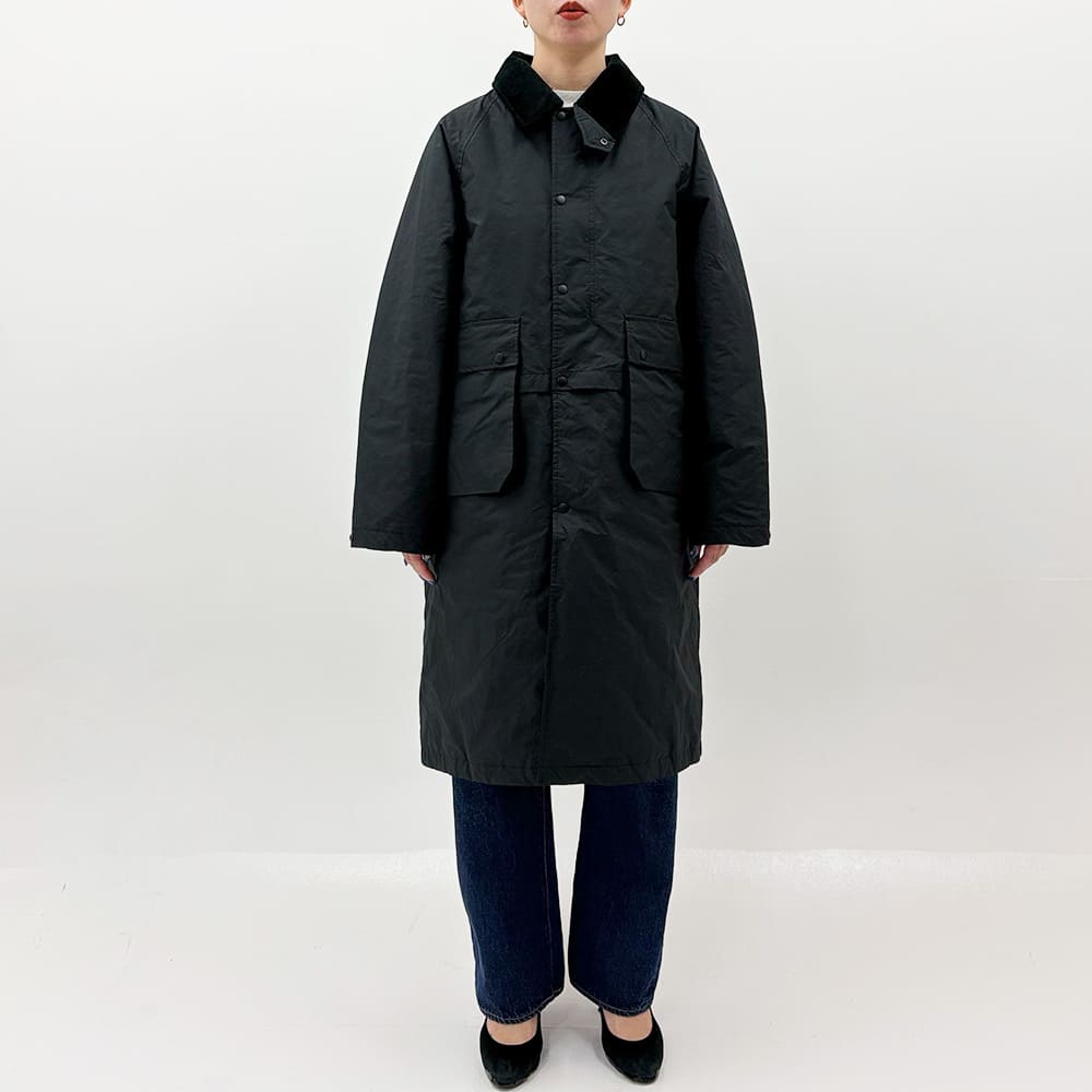 撥⽔コーディングポリエステルハン ティングダウンロングJKT