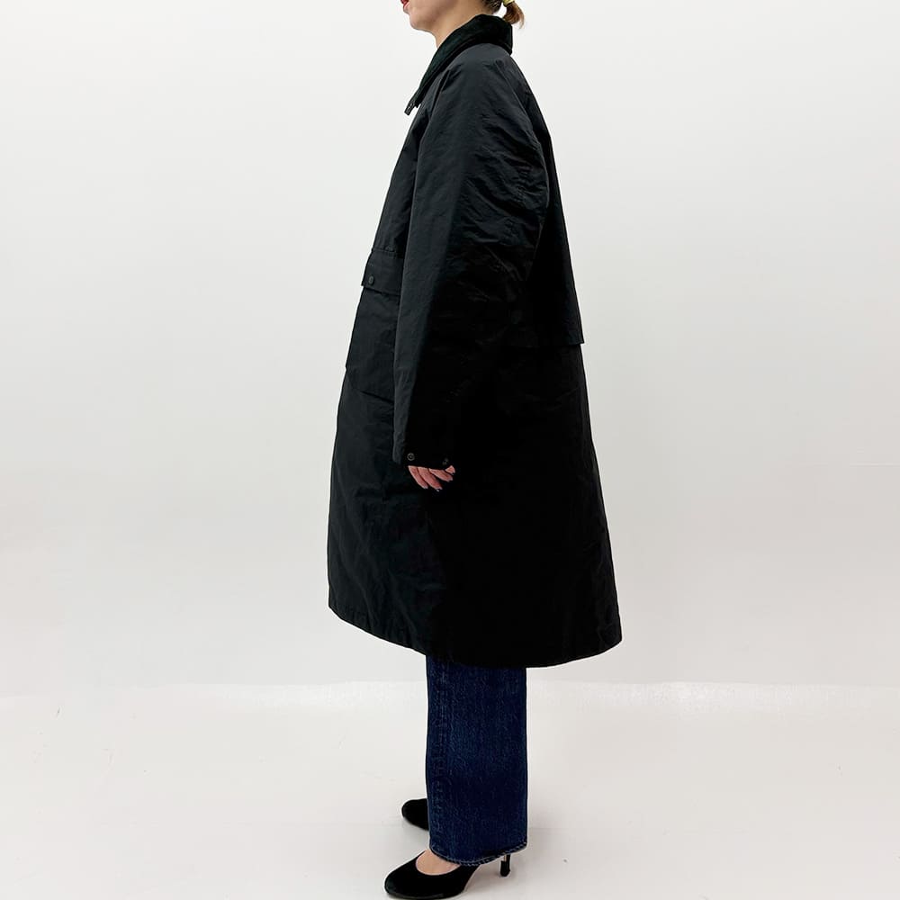 撥⽔コーディングポリエステルハン ティングダウンロングJKT