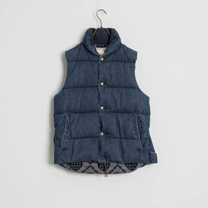 Natural processed denim down vest