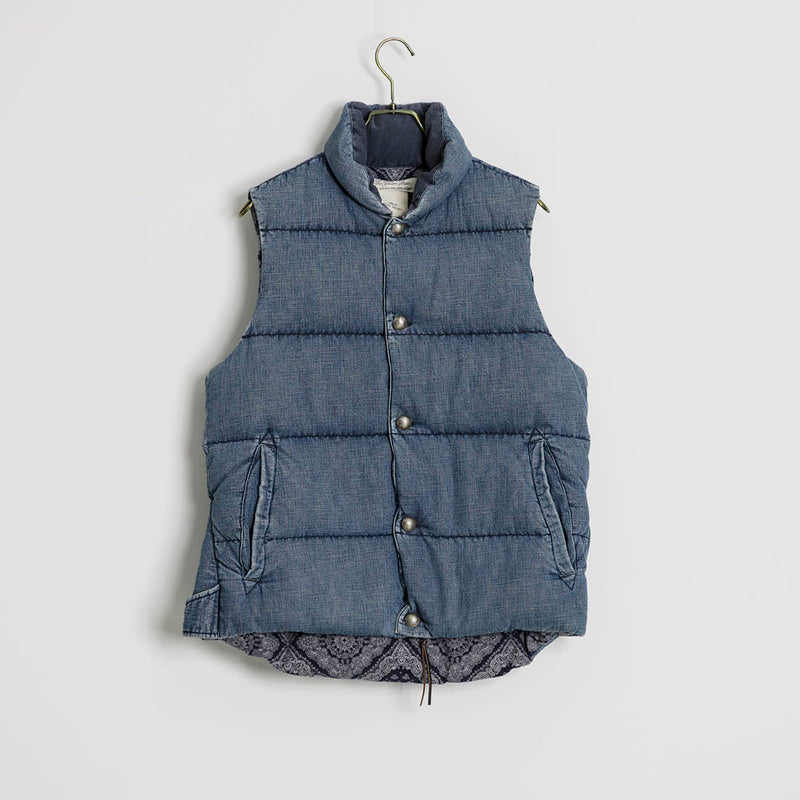 Natural processed denim down vest