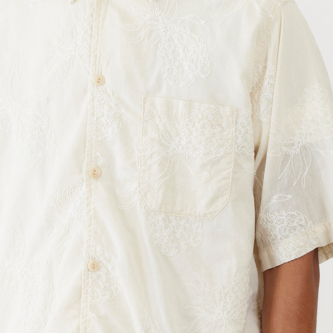 Aloha all-over embroidered S/S SHIRT (pineapple)