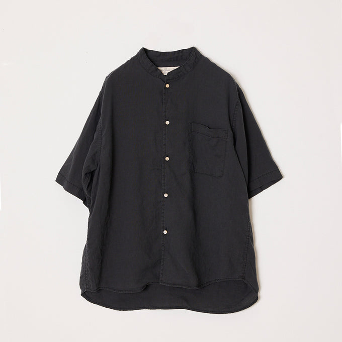 リネンスタンドカラーS/S SHIRT