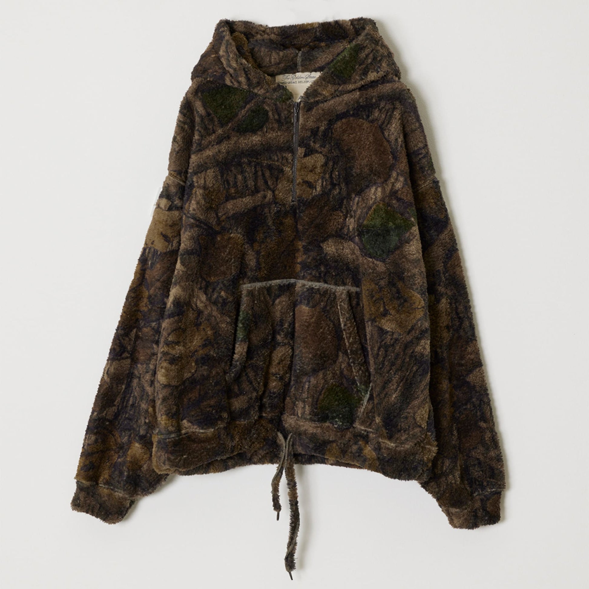 Shaggy fleece half ZIP parka (camouflage)