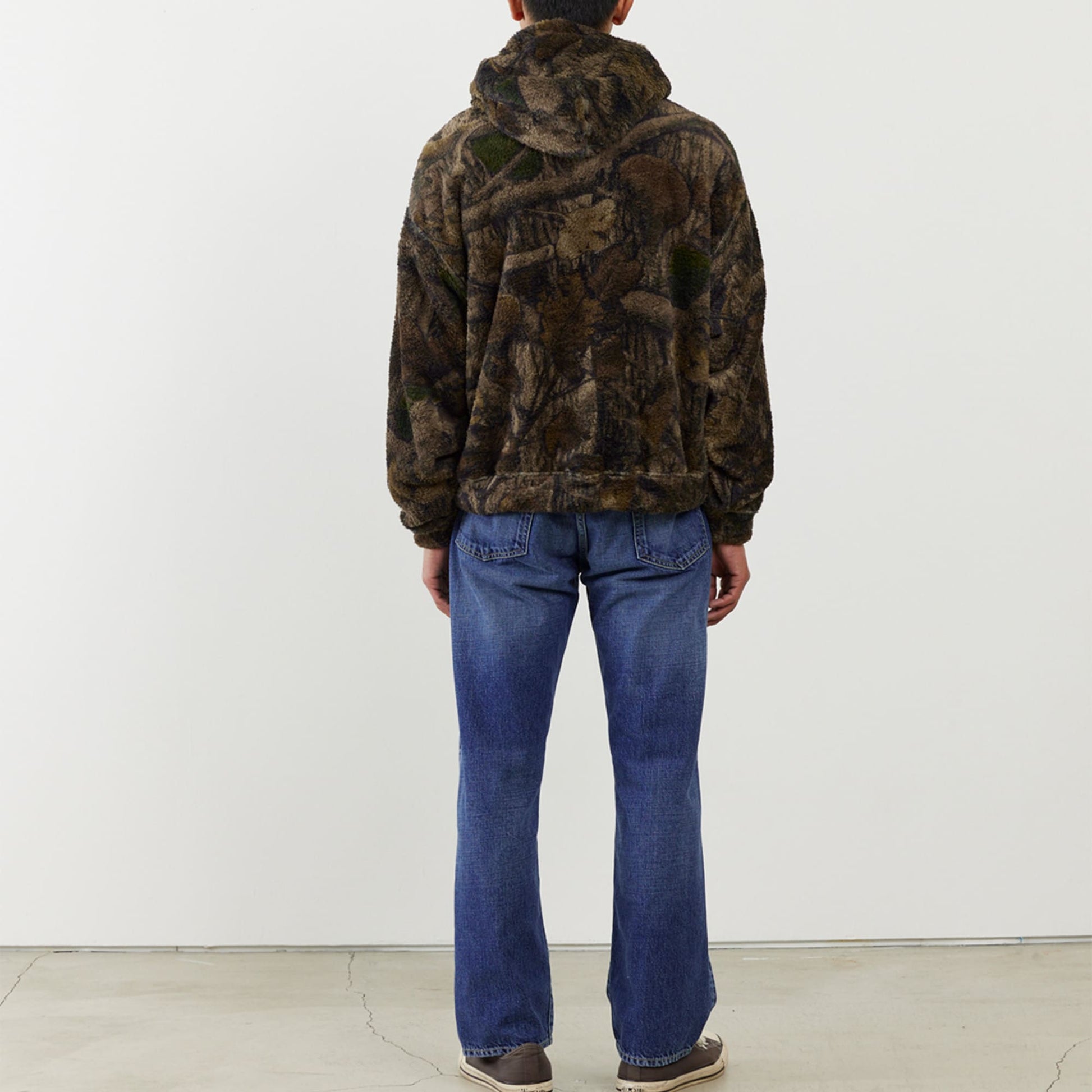 Shaggy fleece half ZIP parka (camouflage)