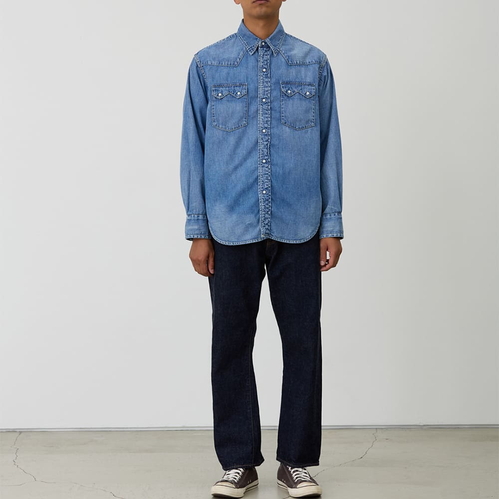 8.5oz DENIM WESTERNSHIRT(ノコギリ型フラップ)