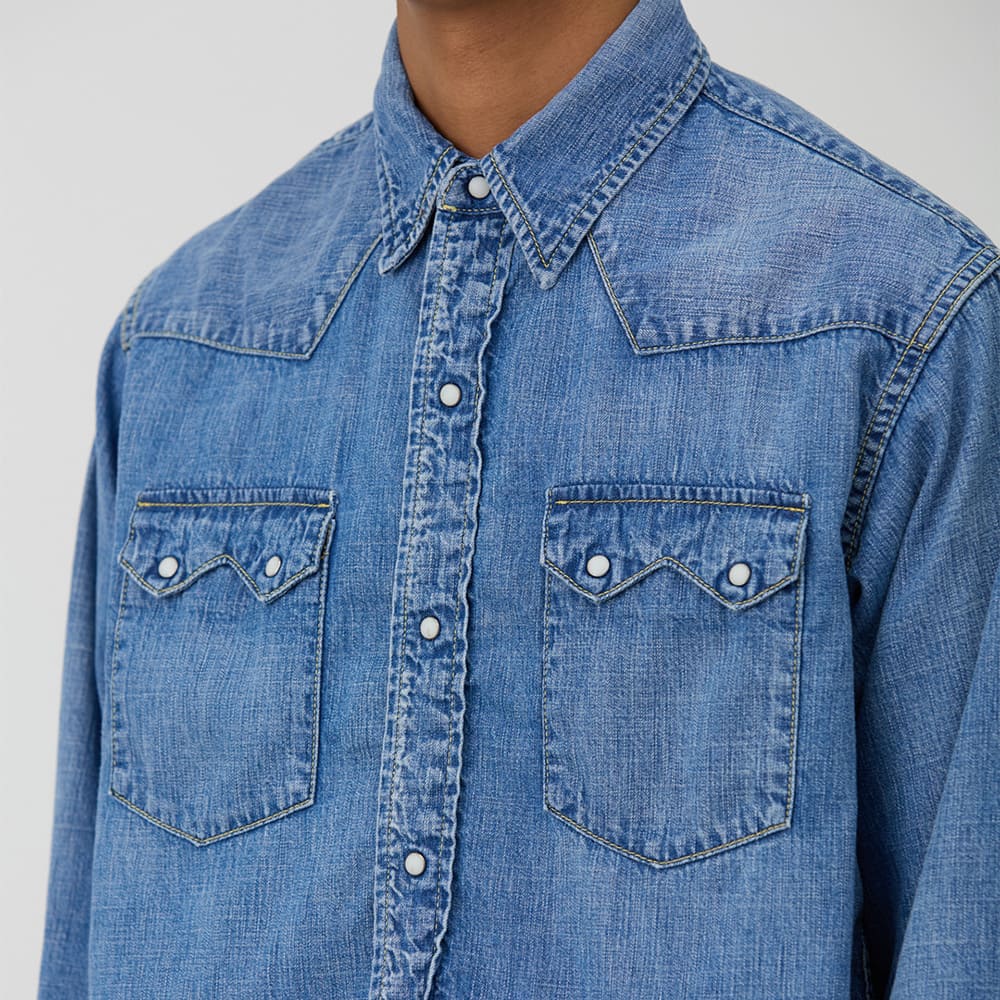 8.5oz DENIM WESTERNSHIRT(ノコギリ型フラップ)