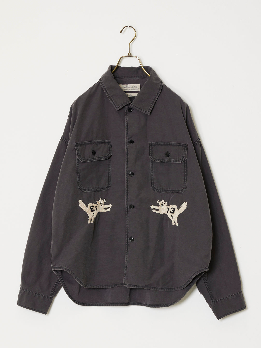 WIDE military shirt (embroidery: tiger)