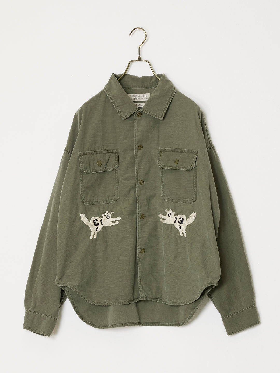 WIDE military shirt (embroidery: tiger)