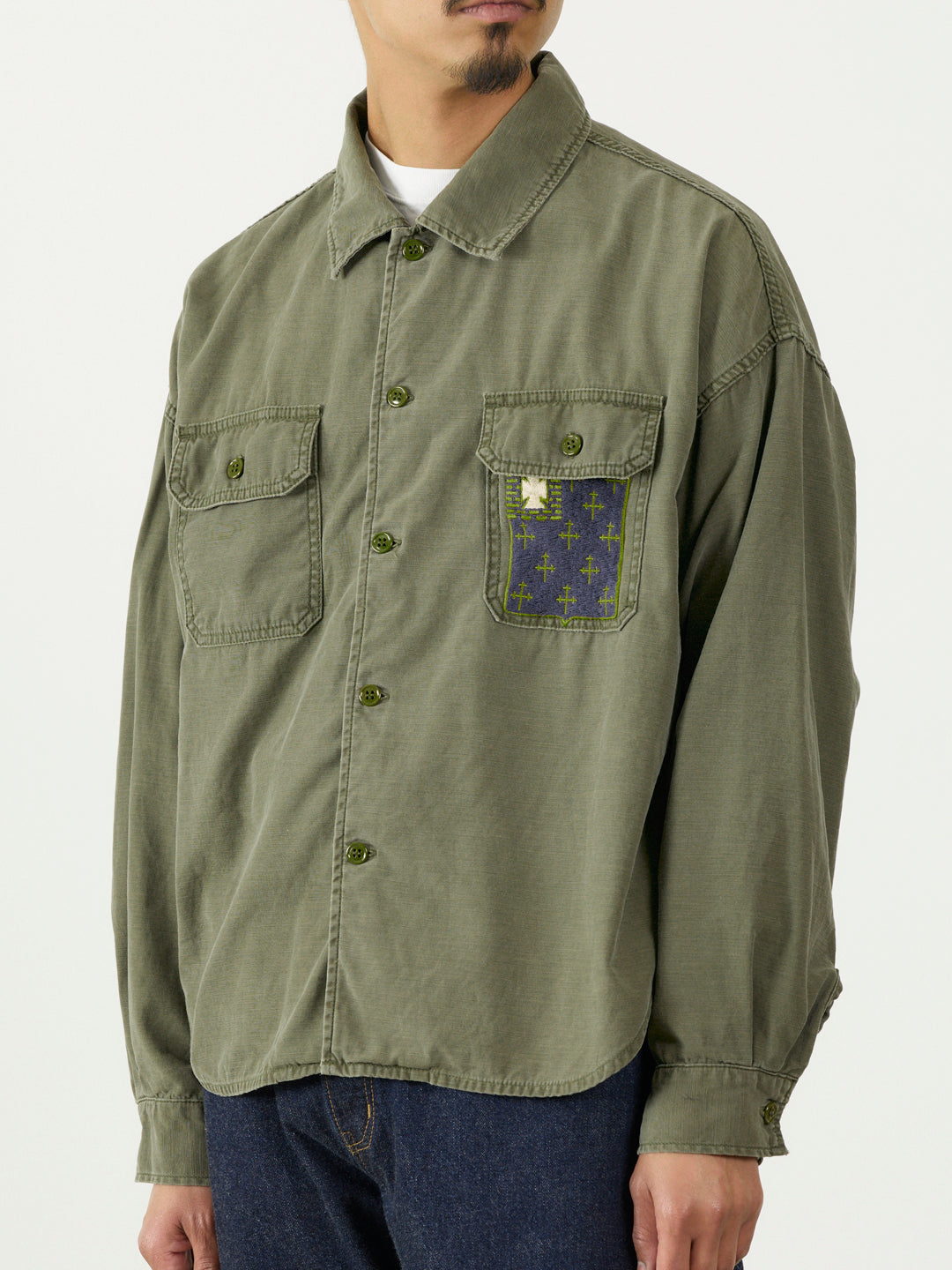 WIDE military shirt (embroidery: JAPAN)