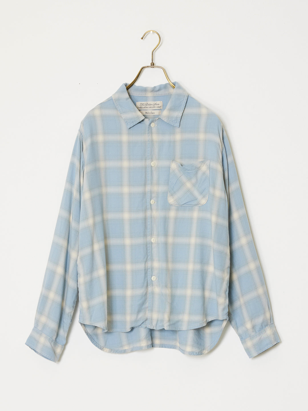 Rayon twill check regular shirt