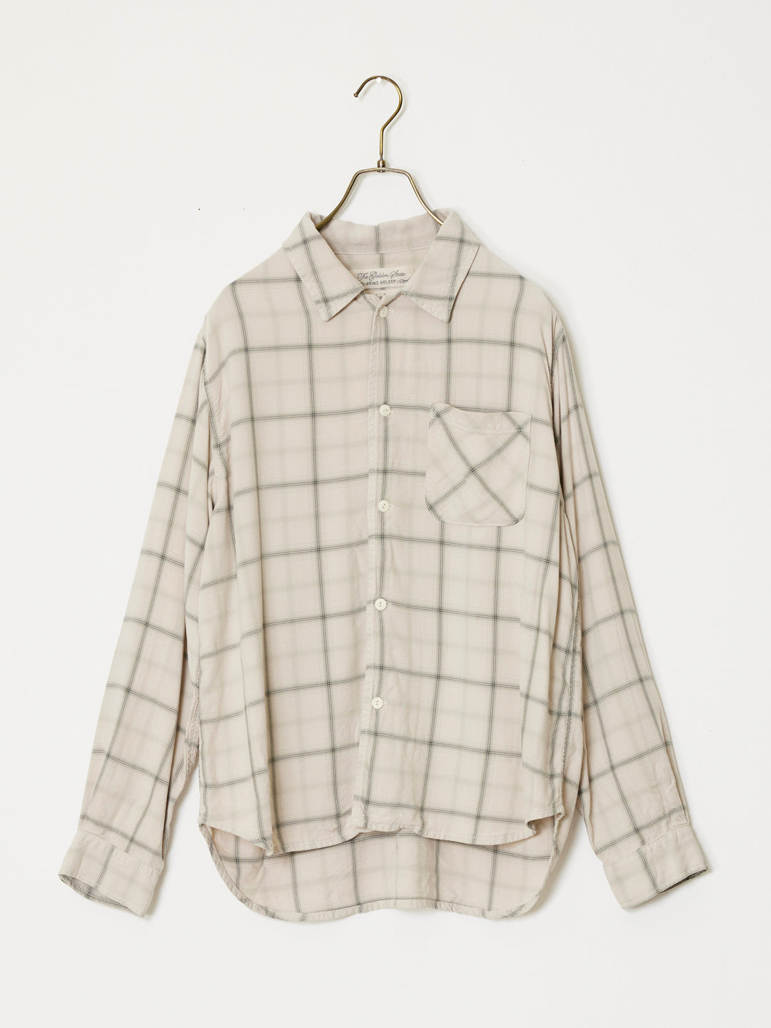 Rayon twill check regular shirt