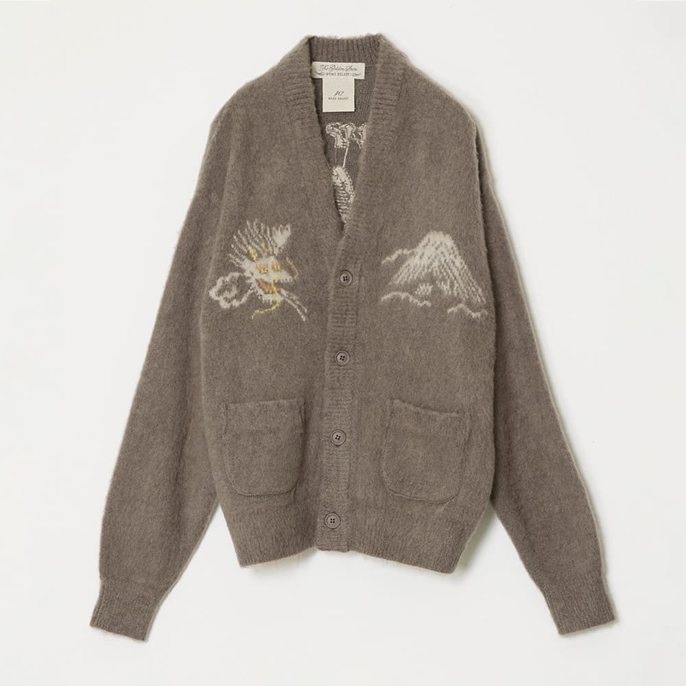 起毛ニットカーデ(スカ柄)