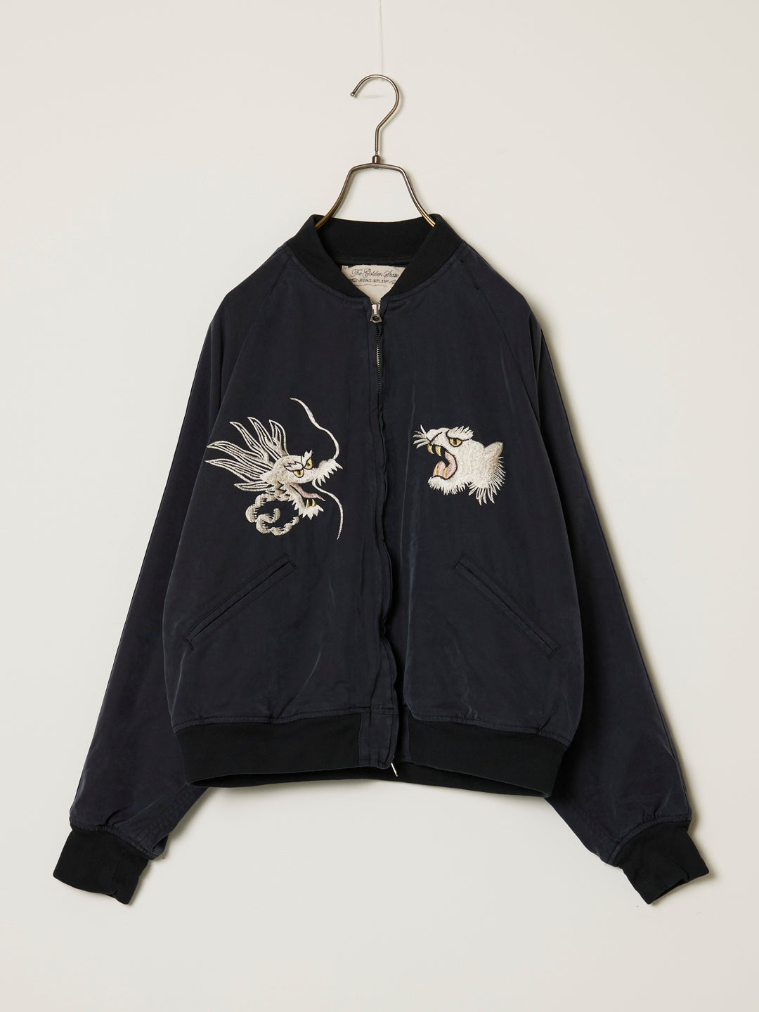 Rayon Fibril Twill Sukajan Jacket (Embroidery: Dragon and Tiger)