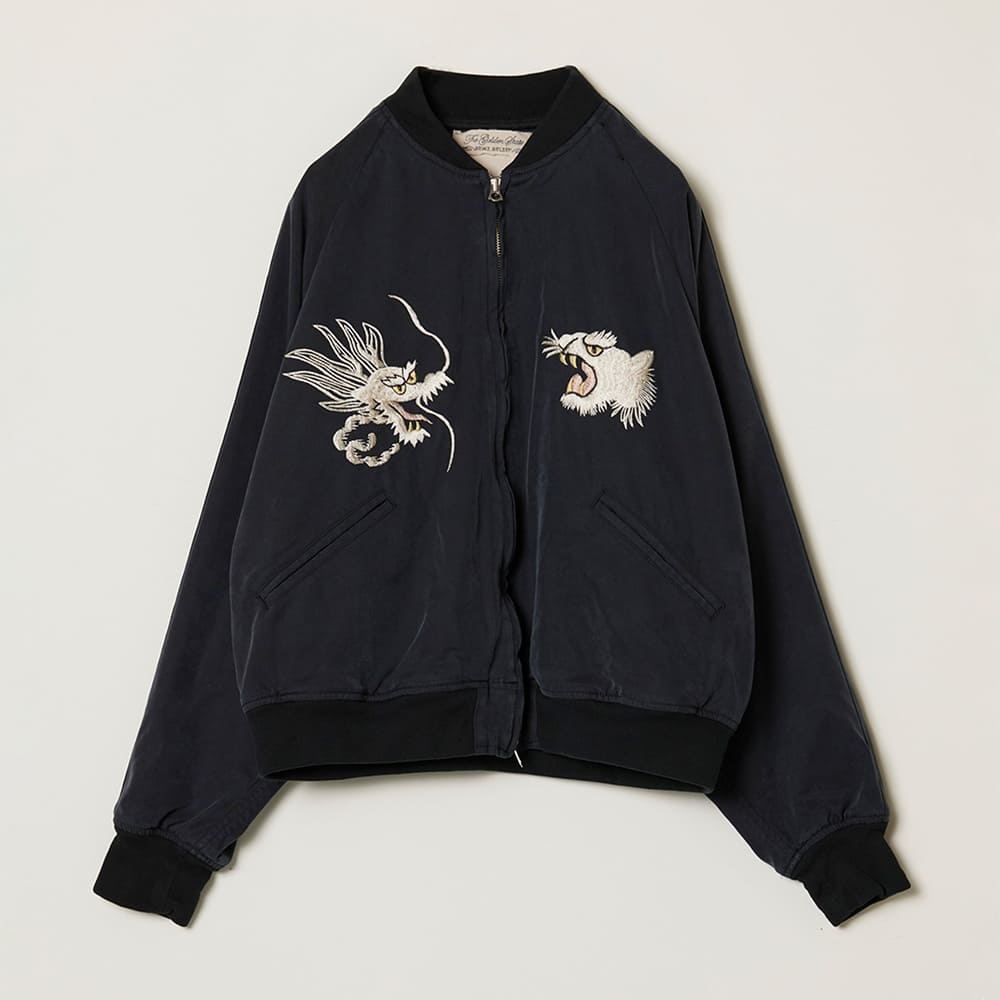 Rayon Fibril Twill Sukajan Jacket (Embroidery: Dragon and Tiger)