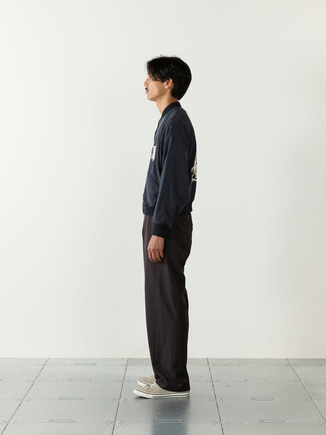 Rayon Fibril Twill Sukajan Jacket (Embroidery: Dragon and Tiger)
