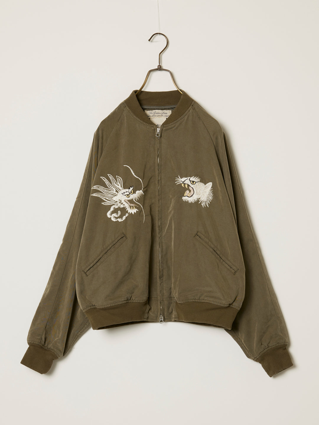 Rayon Fibril Twill Sukajan Jacket (Embroidery: Dragon and Tiger)
