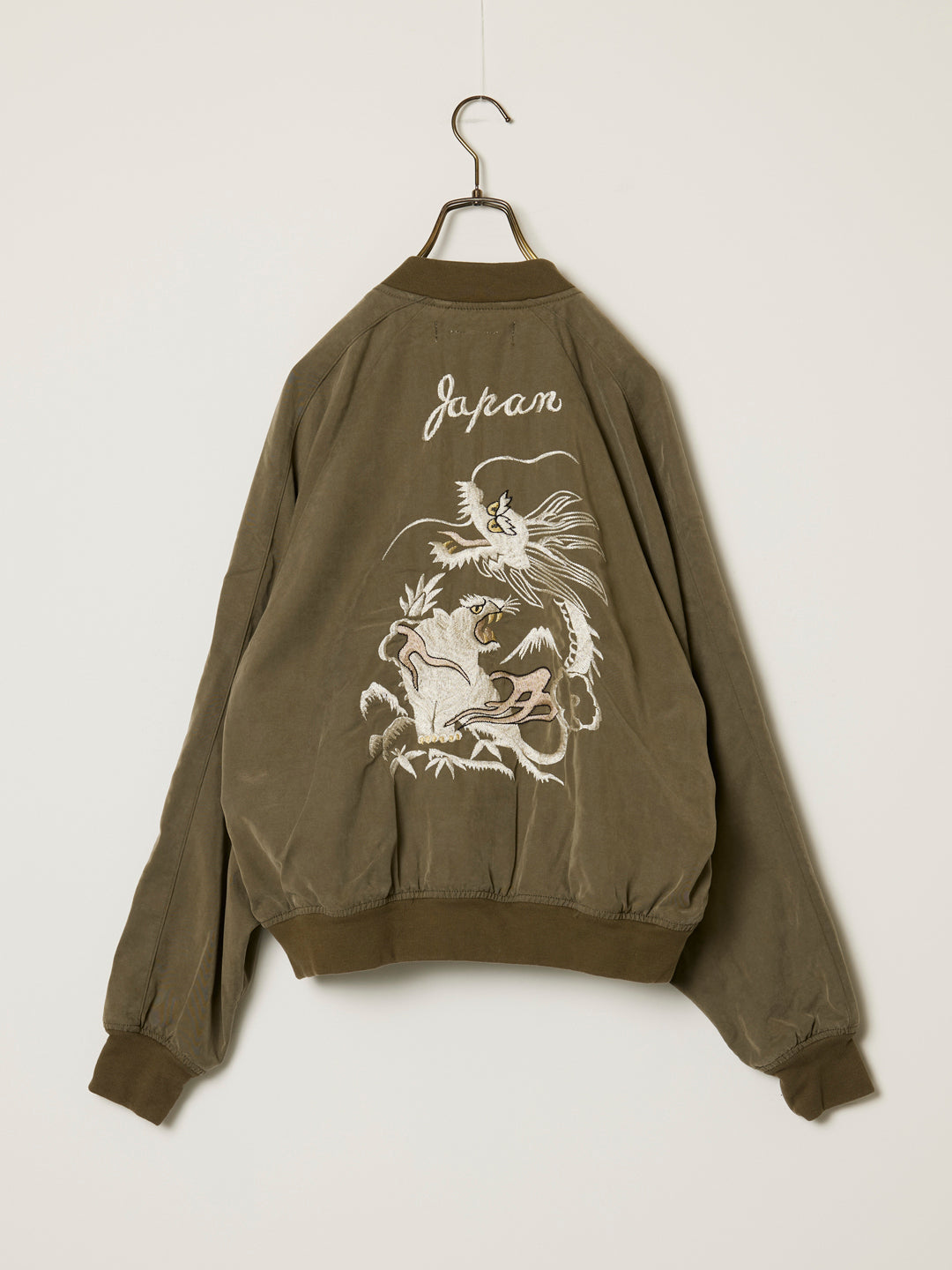 Rayon Fibril Twill Sukajan Jacket (Embroidery: Dragon and Tiger)