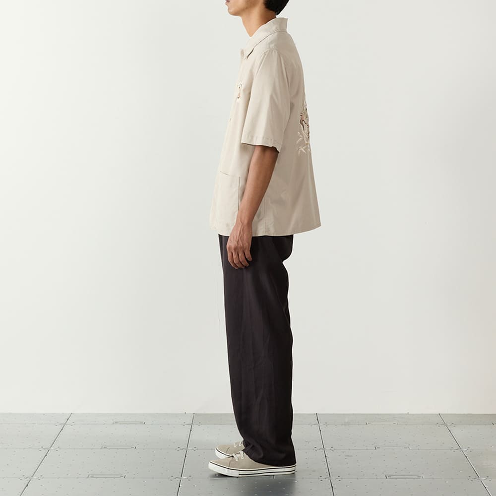 レーヨンフィブリルツイルS/Sシャツ(刺繍：⿓‧虎)