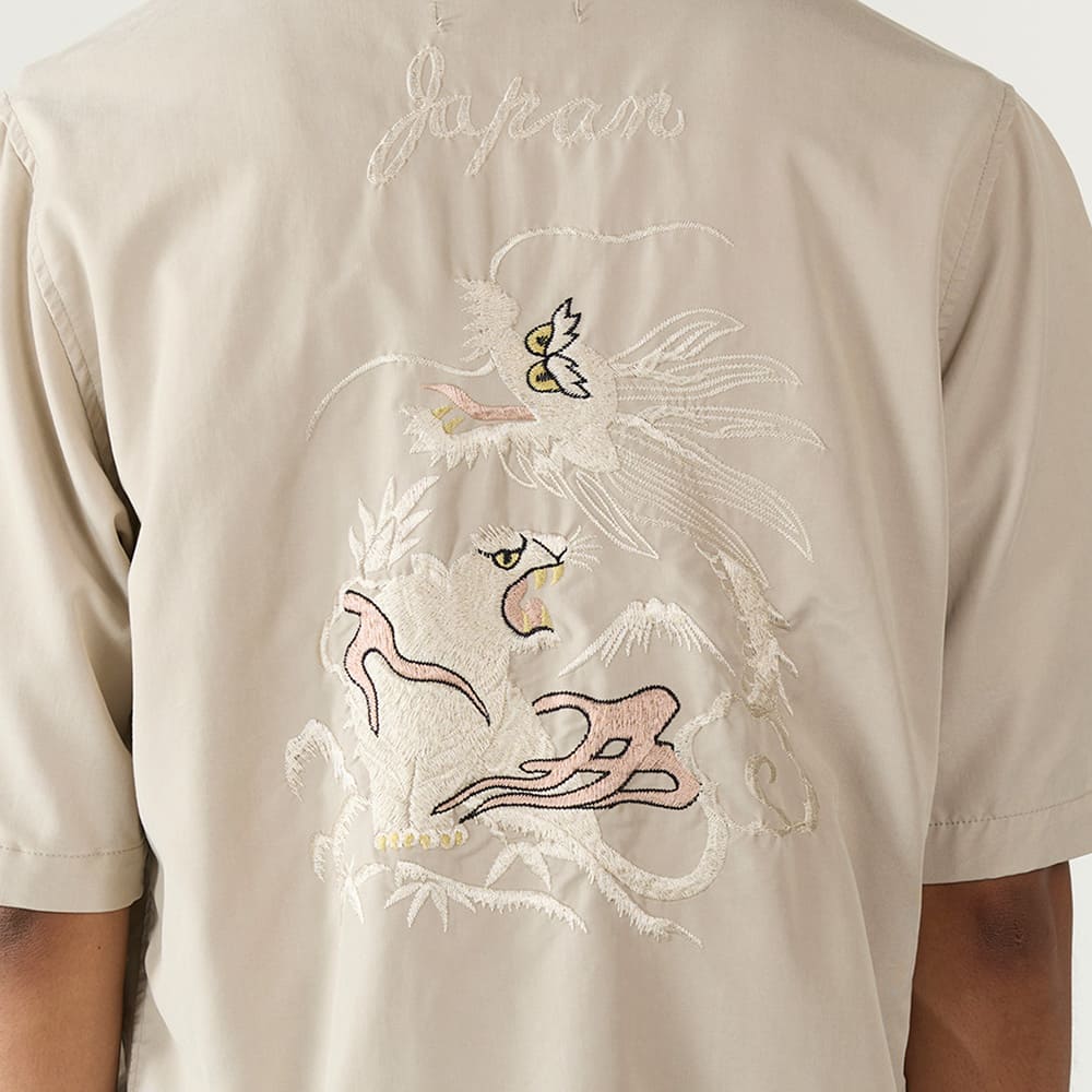 レーヨンフィブリルツイルS/Sシャツ(刺繍：⿓‧虎)