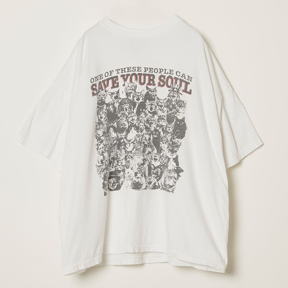 HARD SP加⼯20/天竺BIGサイズT(SAVE YOUR SOUL) 猫バージョン