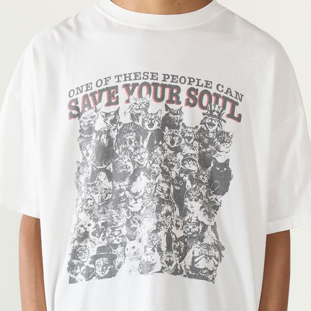 HARD SP加⼯20/天竺BIGサイズT(SAVE YOUR SOUL) 猫バージョン