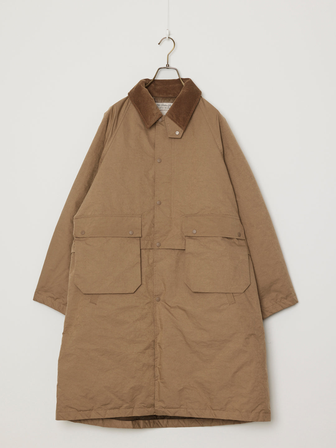 撥⽔コーディングポリエステルハン ティングダウンロングJKT