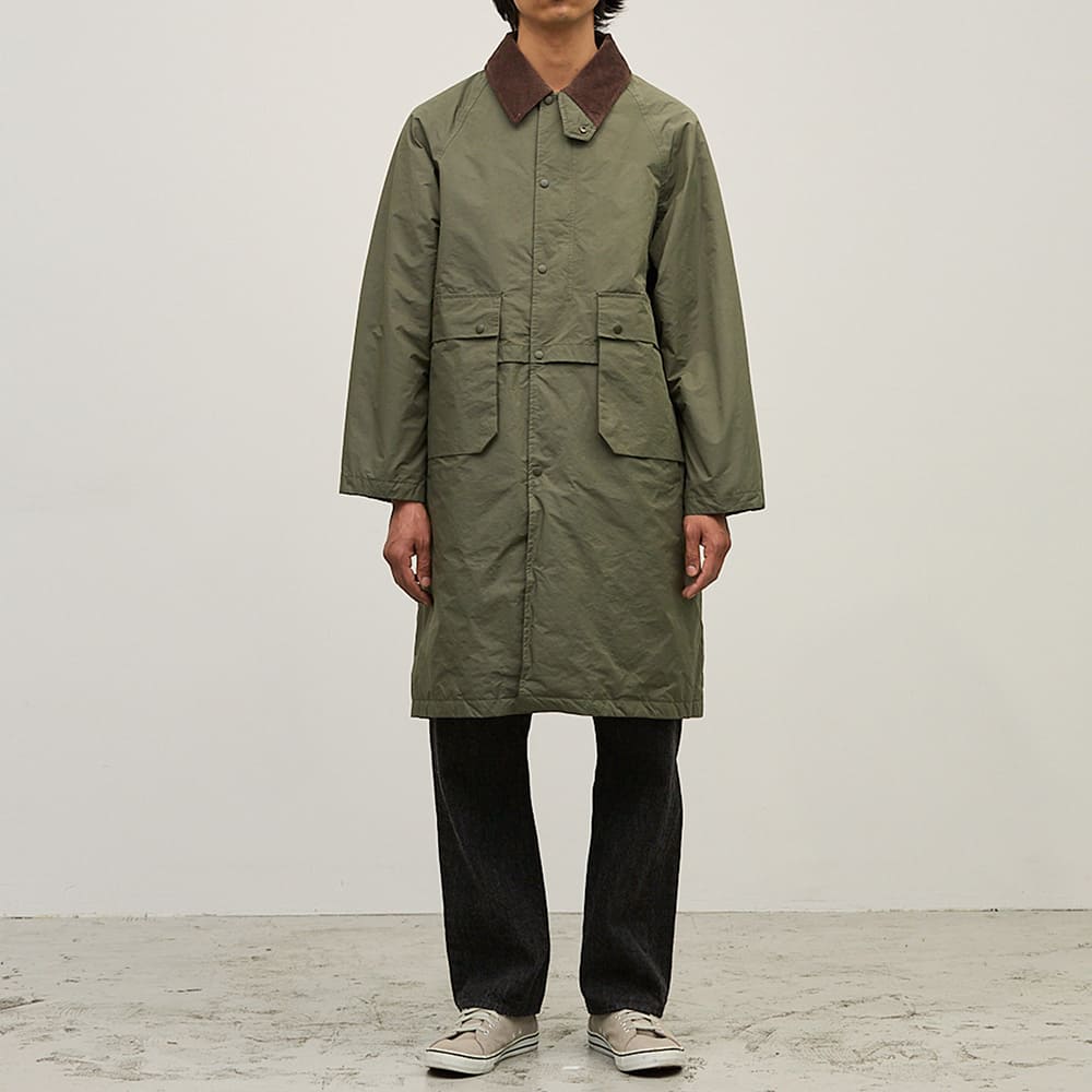 撥⽔コーディングポリエステルハン ティングダウンロングJKT