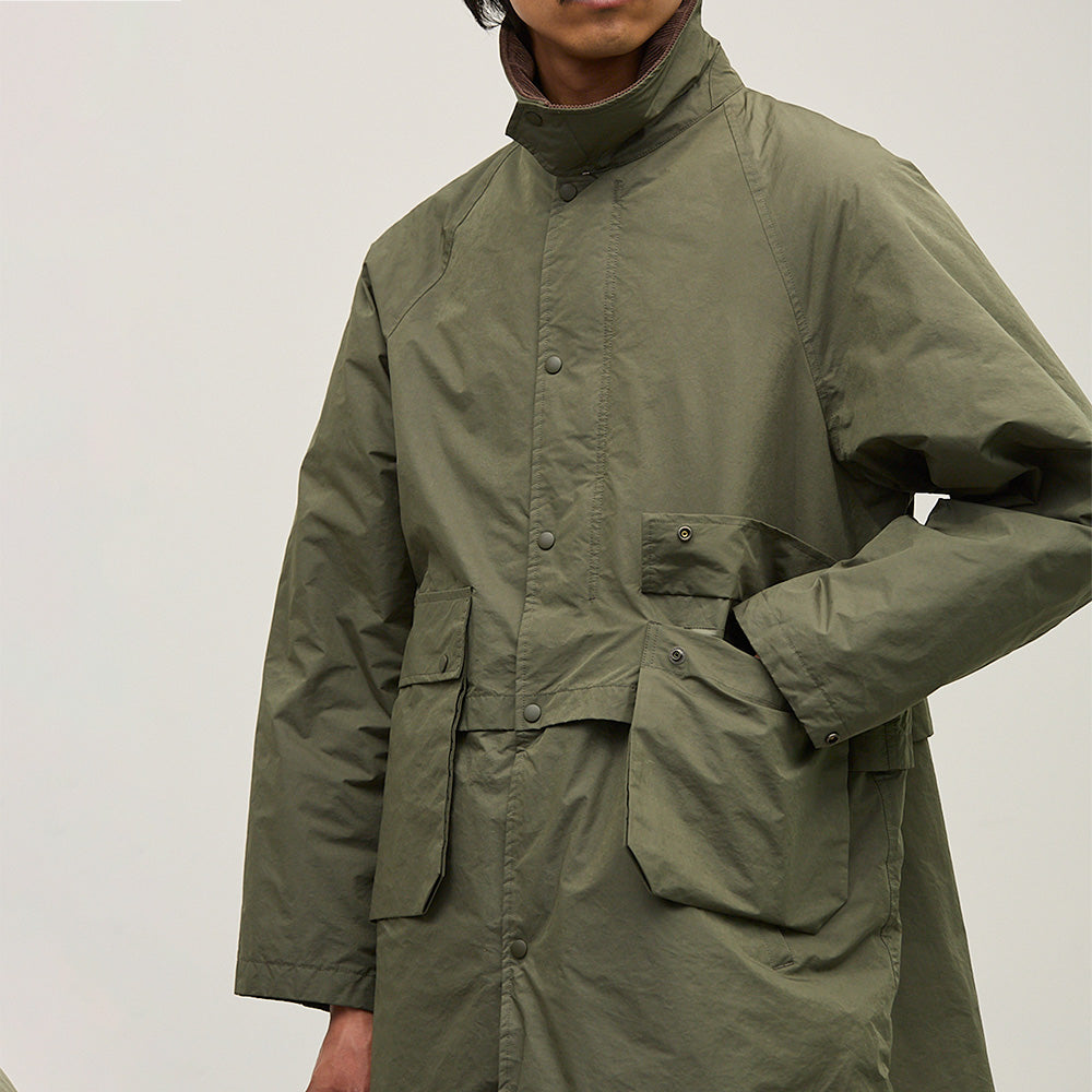 撥⽔コーディングポリエステルハン ティングダウンロングJKT