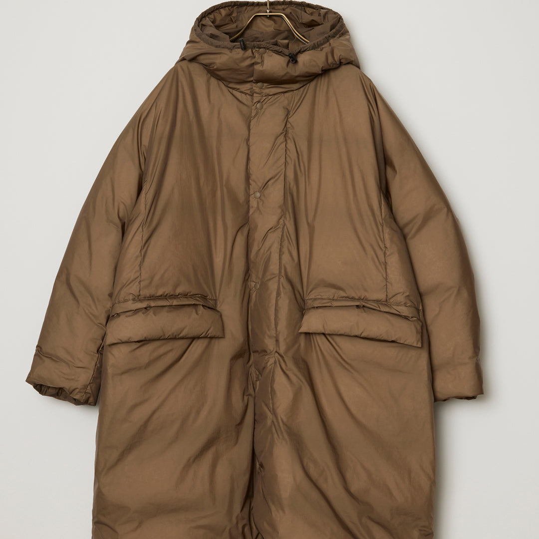 Ultralight nylon outdoor down long JKT hoodie