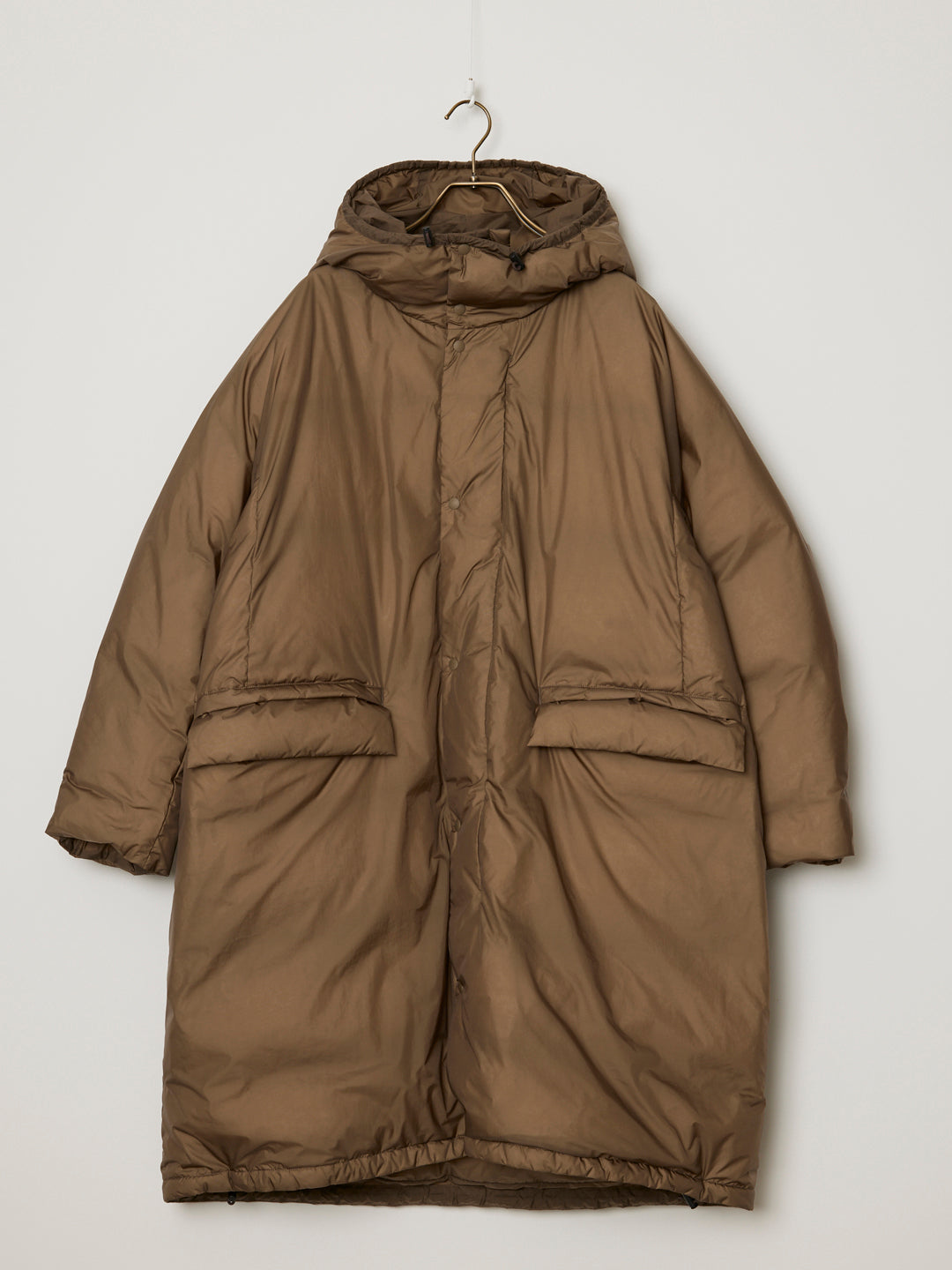 Ultralight nylon outdoor down long JKT hoodie