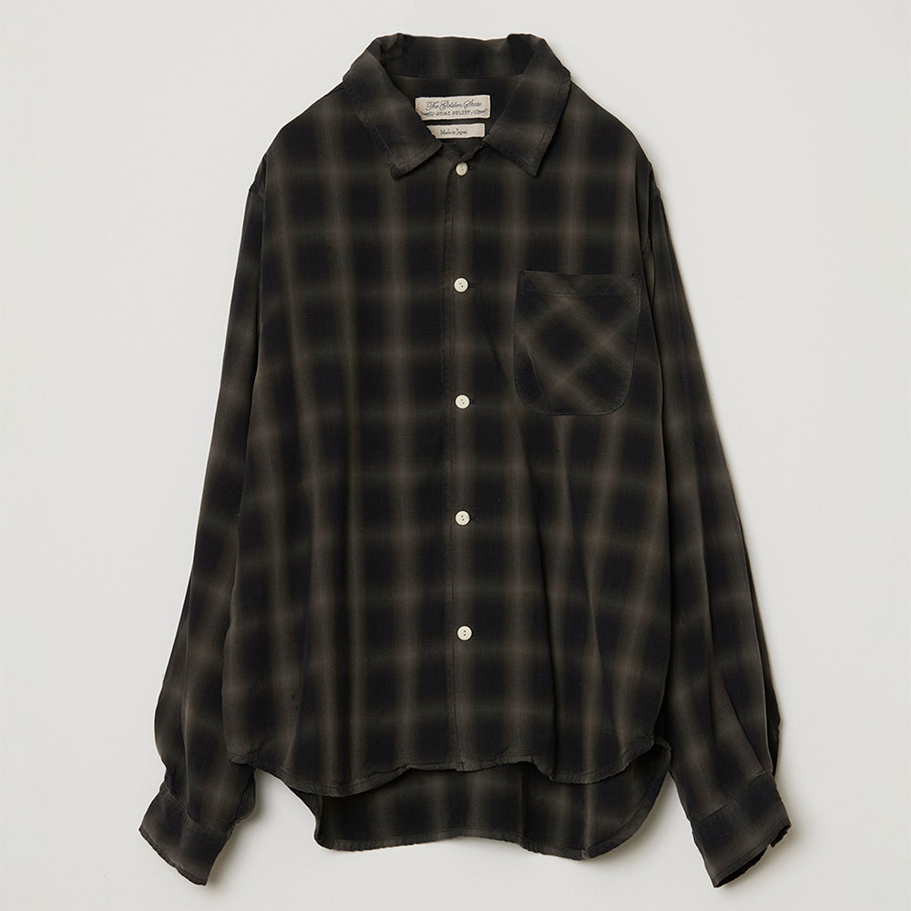 Damaged Tencel Ombre Check Shirt