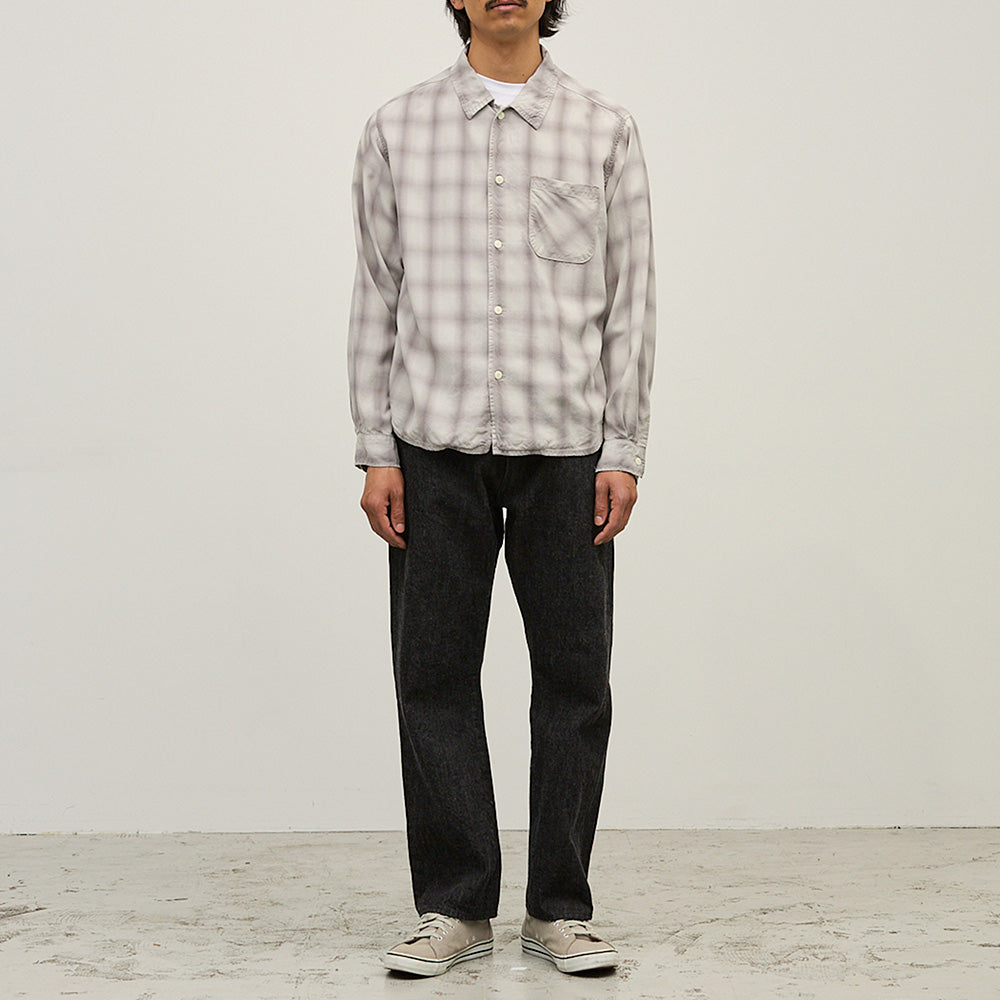 Damaged Tencel Ombre Check Shirt