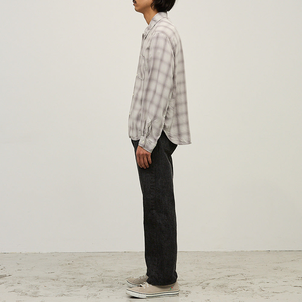 Damaged Tencel Ombre Check Shirt